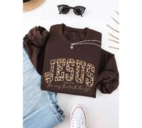 Sweat-shirt-shirt chrétien Jésus, sweat-shirt avec verset biblique imprimé léopard, vêtement de foi , cadeau, Jésus t'aime, le chemin, la vérité, la vie, Sweat-shirt-shirt pour femmes L,M,S,XL,XSNoëlÉ