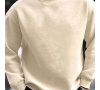 Sweat-shirt-shirt col rond décontracté pour hommes, pull polyvalent tout-aller, essentiel pour le style de rue en superposition, automne/hiver L,M,S,XL,XS,XXLUnicoloreTissu tricoté