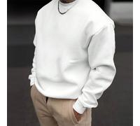 Sweat-shirt-shirt col rond pour hommes, automne/hiver, tout-aller | Top décontracté polyvalent | Essentiel pour le style de rue en superposition L,M,S,XL,XS,XXLUnicoloreTissu tricoté