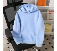 Sweat-shirt-shirt décontracté ample gris pastel minimaliste pour adolescent, école, campus, université, automne hiver 14Y,13Y,16Y,15YUnicolorePolyester