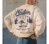 Sweat-shirt-shirt décontracté col rond pour hommes | Motif paysage œuvre d'art extérieur tente de montagne | Essentiel du style de rue L,M,S,XL,XS,XXLgraphique,Lettres,PlantesTissu tricoté