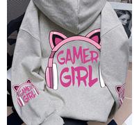 Sweat-shirt-shirt imprimé de dessin animé mignon pour adolescente, Sweat-shirt-shirt pull confortable et à manches longues pour l'automne/l'hiver, convient pour la remise des diplômes et la rentrée sc