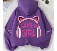 Sweat-shirt-shirt imprimé de dessin animé mignon pour adolescente, Sweat-shirt-shirt pull confortable et à manches longues pour l'automne/l'hiver, convient pour la remise des diplômes et la rentrée sc