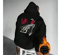 Sweat-shirt-shirt pour hommes Korn Elements Follow The Leader avec motif marelle. Top décontracté de groupe de rock de rue, idéal pour le printemps et l'été, pour les sorties quotidiennes. L,M,S,XL,XX