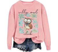 Sweat-shirt Silly Owl Club, sweat-shirt amusant hibou, t-shirts graphiques pour femmes et hommes, rose, 3XL