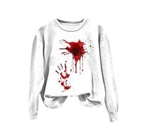 Sweat-Shirt Sorcière Femme Halloween Haut Chic, Oversize Décontracté Manches Longues Fluide Imprimé Tendance Élégant Chauve-Souris Coupe Ample Effrayant Automne/hiver Gothique Sweatshirts Fête Outdoor