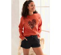 Sweat-shirt t-shirt détente à encolure ronde - LASCANA - marron rouge MARRON ROUGE 42/44