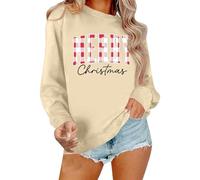 Sweat-shirt tendance à col rond design à manches longues comme pull décontracté avec impression de lettres pour les jours d'hiver, chemisier tunique doux dans une coupe ample pour des tenues urbaines