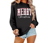 Sweat-shirt tendance à col rond design à manches longues comme pull décontracté avec impression de lettres pour les jours d'hiver, chemisier tunique doux dans une coupe ample pour des tenues urbaines