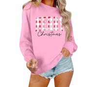 Sweat-shirt tendance à col rond design à manches longues comme pull décontracté avec impression de lettres pour les jours d'hiver, chemisier tunique doux dans une coupe ample pour des tenues urbaines