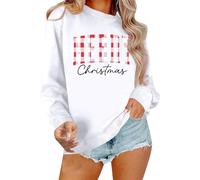 Sweat-shirt tendance à col rond design à manches longues comme pull décontracté avec impression de lettres pour les jours d'hiver, chemisier tunique doux dans une coupe ample pour des tenues urbaines