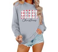 Sweat-shirt tendance à col rond design à manches longues comme pull décontracté avec impression de lettres pour les jours d'hiver, chemisier tunique doux dans une coupe ample pour des tenues urbaines