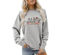 Sweat-shirt uni imprimé amusant pour femme - Sweats à fleurs sauvages pour femme - Décontracté d'été - Motif floral - Joli amateur de jardin - Pull à manches longues pour l'extérieur - Cadeaux de Noël