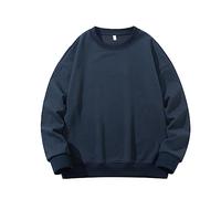 Sweat-shirt uni léger à manches longues pour homme - Sweat à capuche à manches longues pour l'extérieur - Vêtements pour entraînement intérieur et extérieur, bleu marine, XXL