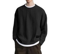 Sweat-shirt uni léger pour homme 2026 surdimensionné pour homme, pull doux à col ras du cou, léger et extensible, haut décontracté pour toutes les tenues amples avec des vêtements modernes pour