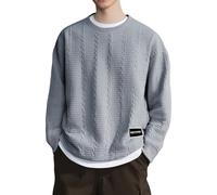 Sweat-shirt uni léger pour homme 2026 surdimensionné pour homme, pull doux à col ras du cou, léger et extensible, haut décontracté pour toutes les tenues amples avec des vêtements modernes pour