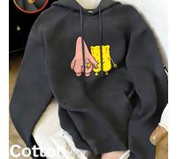 Sweat-shirt unisexe à capuche et manches longues avec cordon de serrage, nouveauté Saint-Valentin 2026, collection Saint-Valentin avec un imprimé Bob l'éponge et Patrick l'étoile de mer, idéal pour le