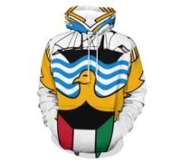 Sweat Shirt Unisexe À Capuche Imprimé État du Koweït Emblème National Veste Polaire Multifonction Taille Grande Coupe Ample Coupe Vent Pratique Polyvalent Cordon De Serrage Ourlet Élastique