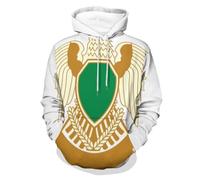 Sweat Shirt Unisexe À Capuche Imprimé Grande Jamahiriya Arabe Libyenne Populaire Et Socialiste Emblème National Veste Polaire Multifonction Taille Grande Coupe Ample Coupe Vent Pratique Polyvalent