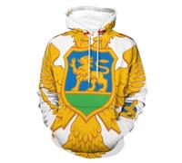 Sweat Shirt Unisexe À Capuche Imprimé Monténégro Emblème National Veste Polaire Multifonction Taille Grande Coupe Ample Coupe Vent Pratique Polyvalent Tissu Épais Doublure