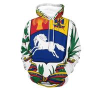 Sweat Shirt Unisexe À Capuche Imprimé République Bolivarienne Du Venezuela Emblème National Veste Polaire Multifonction Taille Grande Coupe Ample Coupe Vent Pratique Polyvalent Doublure Chaude Manches