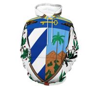 Sweat Shirt Unisexe À Capuche Imprimé République De Cuba Emblème National Veste Polaire Multifonction Taille Grande Coupe Ample Coupe Vent Pratique Polyvalent Doublure Chaude Manches Et Ourlet