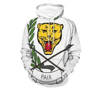 Sweat Shirt Unisexe À Capuche Imprimé République du Zaïre Emblème National Veste Polaire Multifonction Taille Grande Coupe Ample Coupe Vent Pratique Polyvalent Capuche avec Cordon Serrage