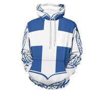 Sweat Shirt Unisexe À Capuche Imprimé République Hellénique Emblème National Veste Polaire Multifonction Taille Grande Coupe Ample Coupe Vent Pratique Polyvalent Doublure Chaude Manches Et Ourlet