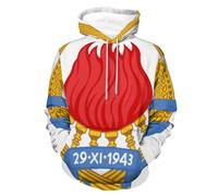 Sweat Shirt Unisexe À Capuche Imprimé République Socialiste De Yougoslavie Emblème National Veste Polaire Multifonction Taille Grande Coupe Ample Coupe Vent Pratique Polyvalent Capuche avec Cordon De