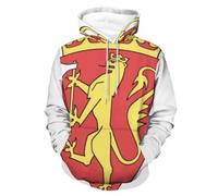 Sweat Shirt Unisexe À Capuche Imprimé Royaume De Norvège Emblème National Veste Polaire Multifonction Taille Grande Coupe Ample Coupe Vent Pratique Polyvalent Doublure Chaude Manches