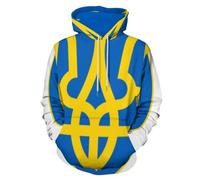 Sweat Shirt Unisexe À Capuche Imprimé Ukraine Emblème National Veste Polaire Multifonction Taille Grande Coupe Ample Coupe Vent Pratique Polyvalent Cordon De Serrage Ourlet Élastique Style Streetwear