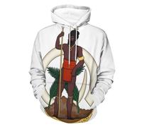 Sweat Shirt Unisexe À Capuche Imprimé Vanuatu Emblème National Veste Polaire Multifonction Taille Grande Coupe Ample Coupe Vent Pratique Polyvalent Doublure Chaude Manches Et Ourlet Élastiques Style