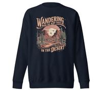 Sweat-shirt unisexe à col rond avec citation « Wandering Where The Wind Takes Me » pour adulte, Bleu marine vif, XXL