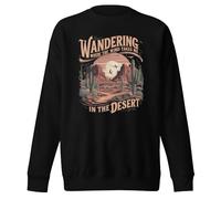 Sweat-shirt unisexe à col rond avec citation « Wandering Where The Wind Takes Me » pour adulte, Noir , L
