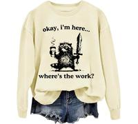 Sweat-shirt unisexe « Okay I'm Here Where's The Work », Khika., S
