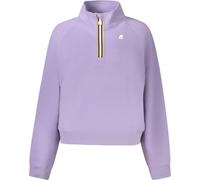 Sweat-shirt violet pour femme - manches longues, demi-zip & détails, taille : L Couleur : Viola