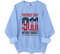 Sweat-shirt « We Will Never Forget 9/11 », chemise pour la fête nationale du souvenir, jamais oublier 9/11 chemises femmes hommes, bleu ciel, XXL