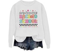 Sweat-shirt « Welcome Back To School » « Welcome Back To School » avec inscription « Welcome Back To School » pour enseignants, blanc, XXL