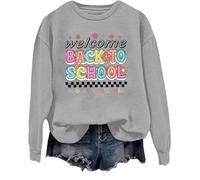 Sweat-shirt « Welcome Back To School » « Welcome Back To School » avec inscription « Welcome Back To School » pour enseignants, gris, XL