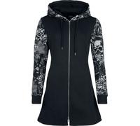 Sweat-shirt zippé à capuche de Black Premium by EMP - Skull & Roses - S à 5XL - pour Femme - noir S
