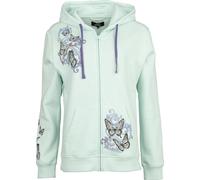 Sweat-shirt zippé à capuche de Full Volume by EMP - Papillons & Crânes - Sweat Zippé - S à XXL - pour Femme - menthe M