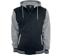Sweat-shirt zippé à capuche de Urban Classics - Sweat Zippé Bicolore - S à 5XL - pour Homme - noir/gris 5XL