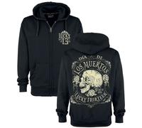 Sweat-shirt zippé à capuche Rockabilly de Lucky 13 - Dead Skull - S à 3XL - pour Homme - noir L