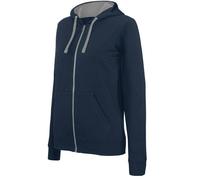 Sweat-shirt zippé capuche contrastée Kariban femme - Marine L