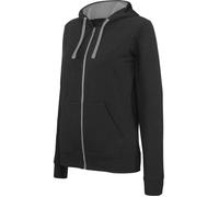 Sweat-shirt zippé capuche contrastée Kariban femme - Noir / Gris L