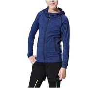 Sweat-shirt zippé garçon actif, pull à manches longues en polaire douce pour enfants, haut d'entraînement sportif scolaire avec fermeture éclair intégrale, coupe décontractée pour jeux et activités