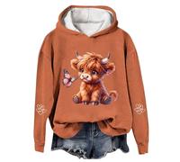 Sweat-shirts à capuche en forme de vache des Highlands pour femmes avec capuche, pulls de Noël, sweats à capuche en forme de vache des Highlands, grande taille, décontractés, amples, pullover mignon