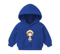 Sweat-Shirts à Capuche Mode Fillette pour école et Plein air Confortables Manches Longues Dessins animés Enfants 1 à 6 Ans (Blue-B, 3-4 Years)