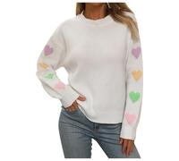 Sweat-Shirts Femme, Pullover Femme en Tricot De Luxe à Motif Patchwork CœUr pour Une ÉLéGance Confortable Et Tendancieuse