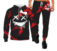 Sweat-Shirts Halloween Manches Longues Blood Stain Horror Streetwear Vintage Classique Capuche avec Serrage Vêtements Chauds Hiver Imprimé Réaliste 3D Costume Adulte Sanglant